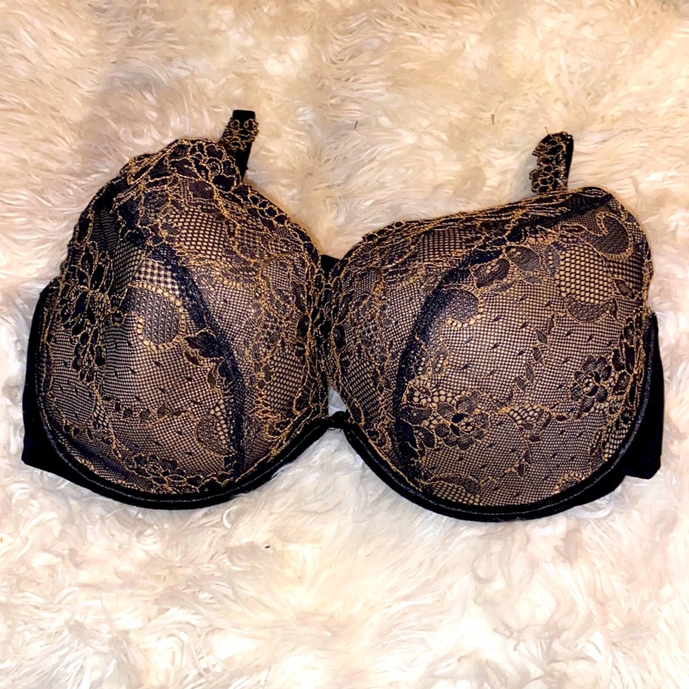 CACIQUE BLACK AND TAN UNDERWIRE BRA. 42DD